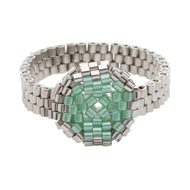 Anillo Diamantes 1 Redondo Plata Ajustable Aqua